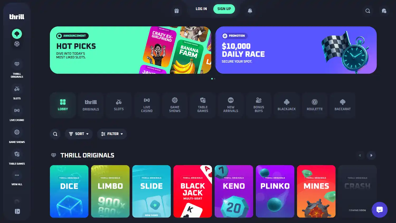 Thrill Casino screenshot 1