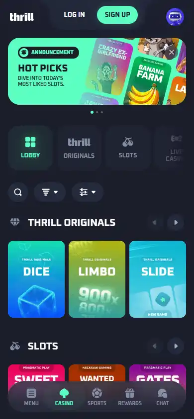 Thrill Casino screenshot 2