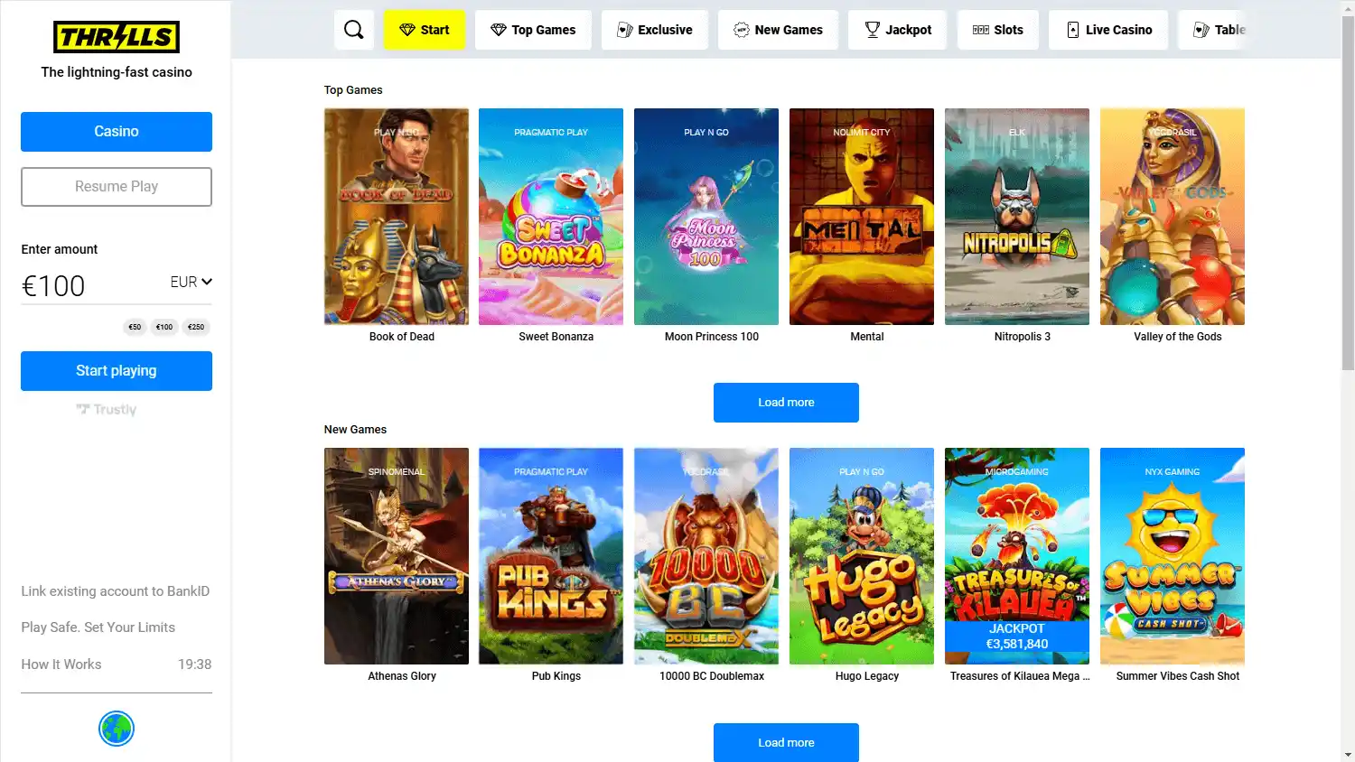 Thrills Casino screenshot 2