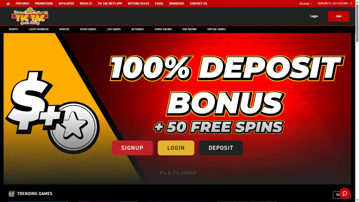 Tictacbets Casino screenshot 1