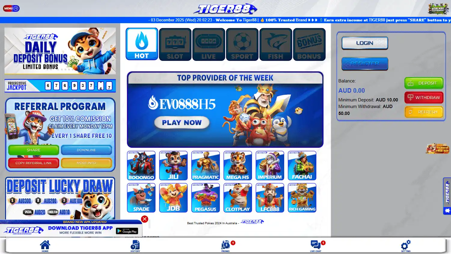 Tiger88 Casino screenshot 1