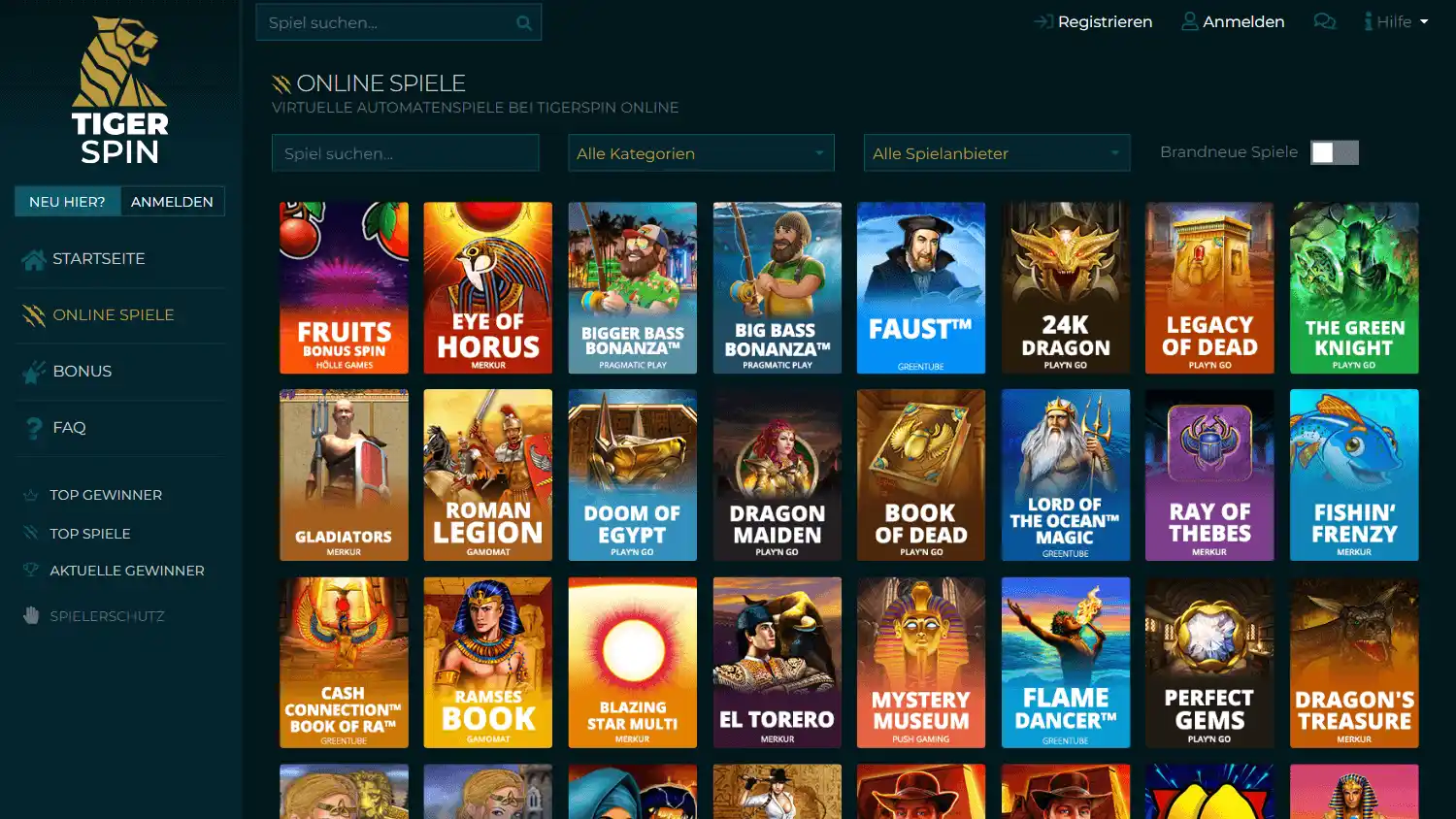 TigerSpin Casino DE screenshot 2