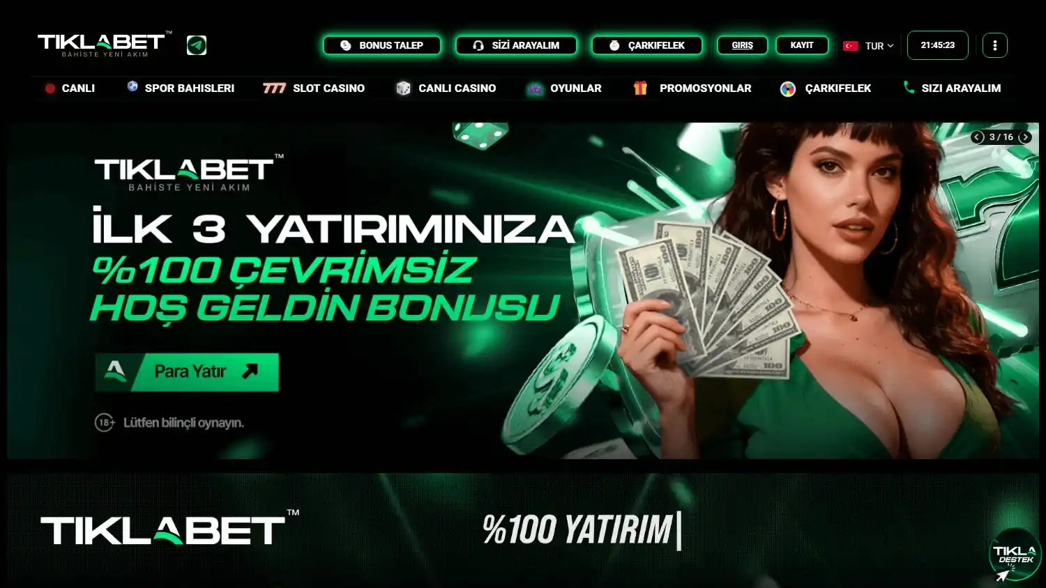 Tiklabet Casino screenshot 1