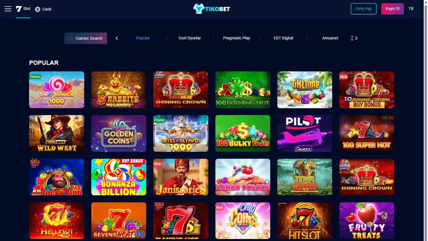 tikobet.io Casino screenshot 2