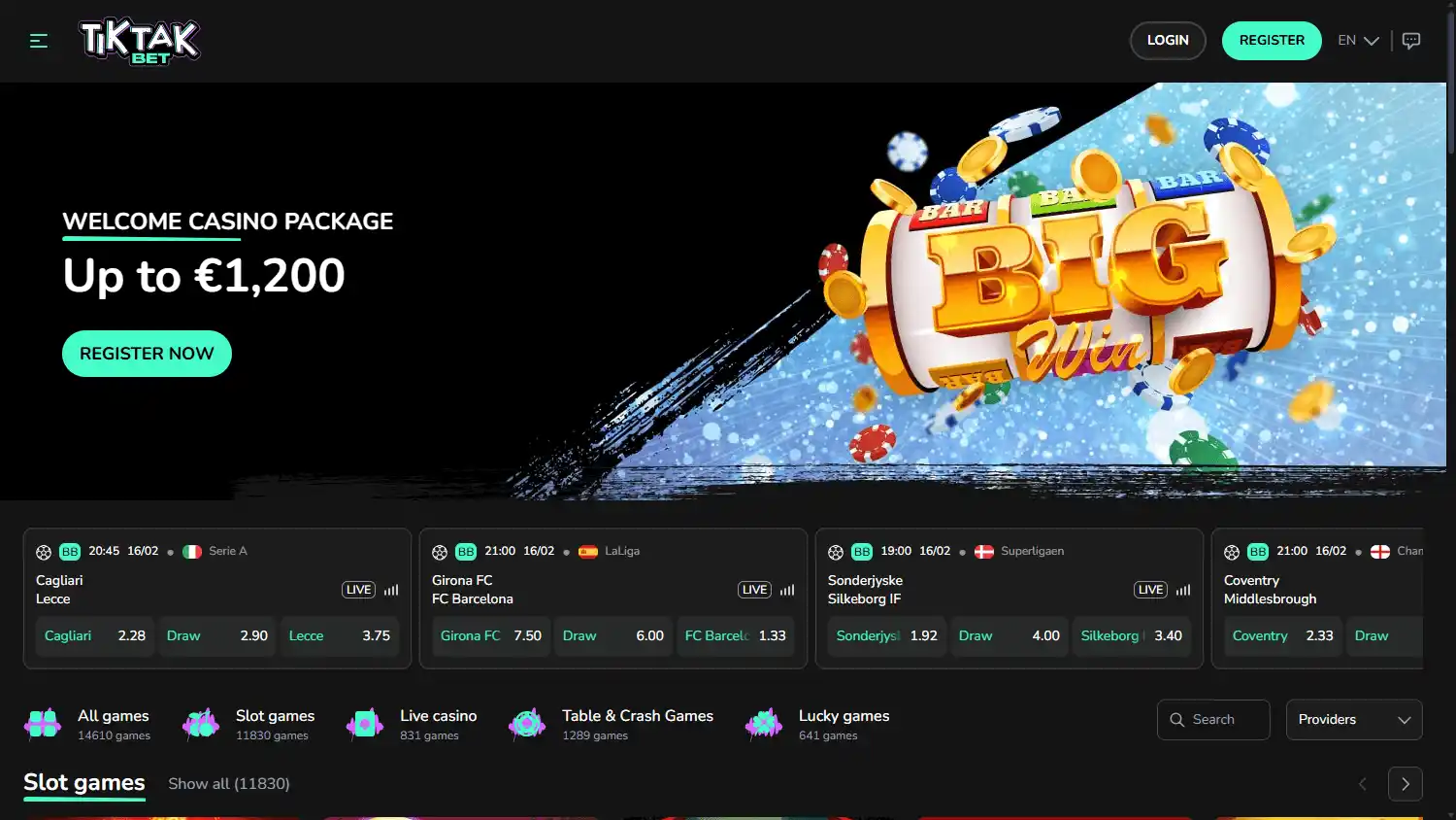 TikTak Bet Casino screenshot 1
