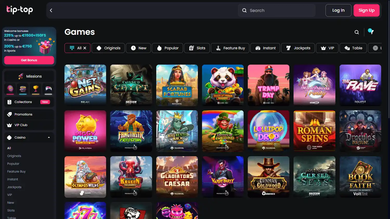 Tip-Top.bet Casino screenshot 2