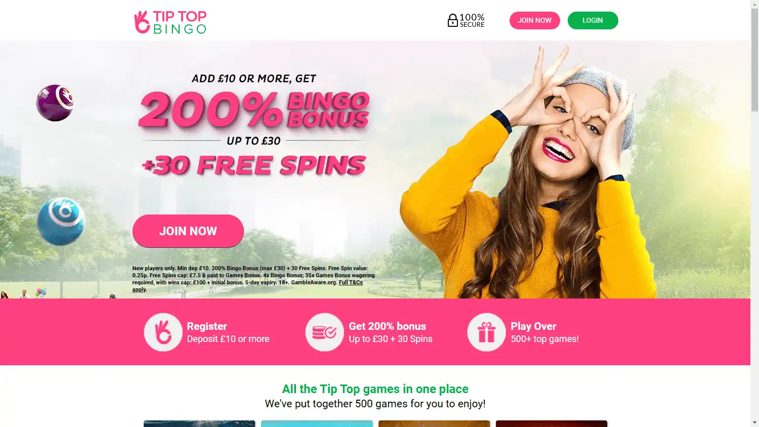 Tip Top Bingo Casino screenshot 1