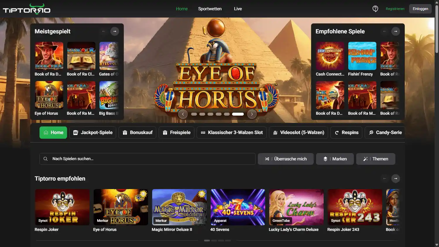 Tiptorro Casino screenshot 2