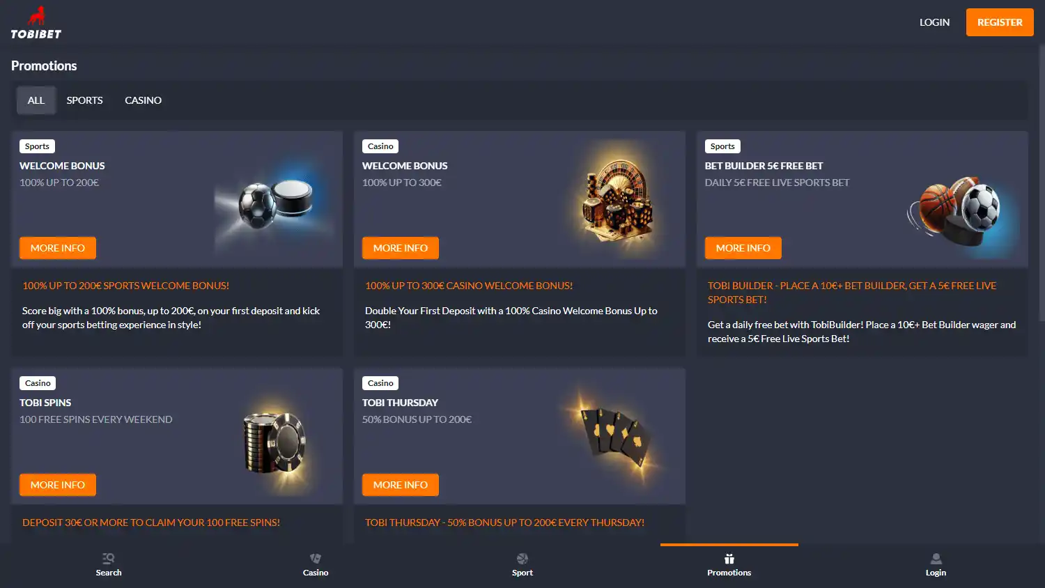 Tobibet Casino screenshot 3
