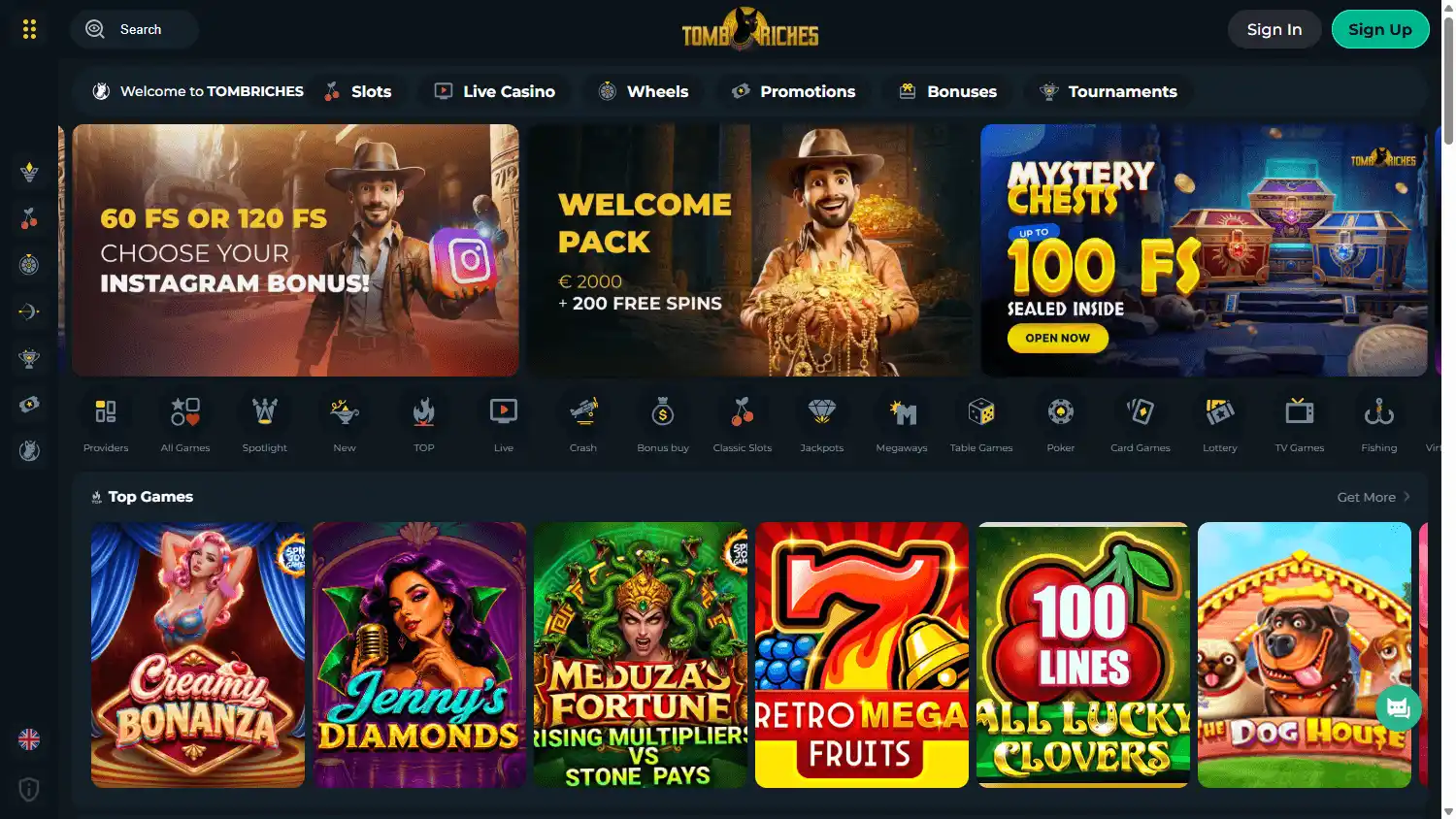 TombRiches Casino screenshot 1