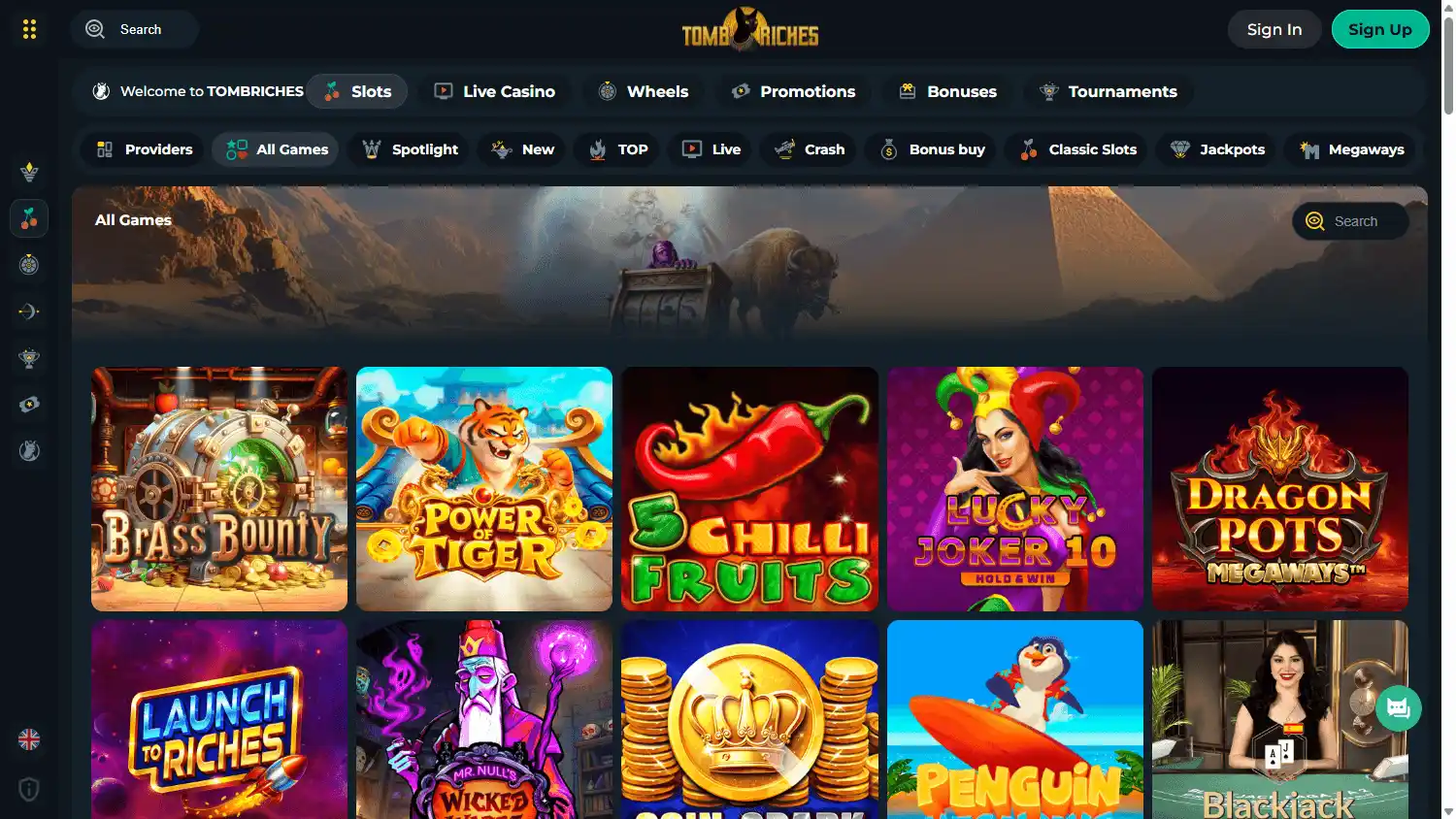 TombRiches Casino screenshot 2