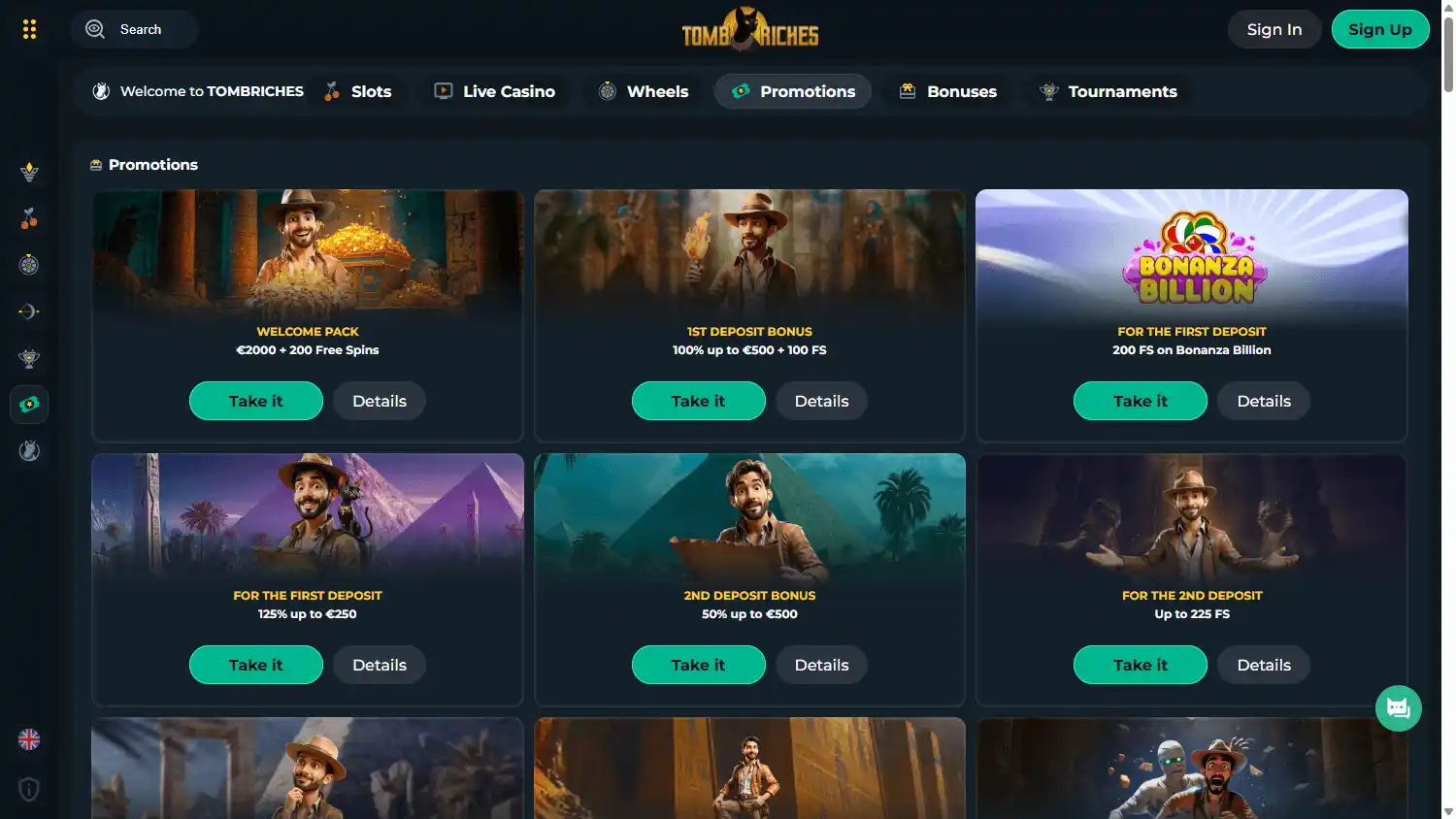 TombRiches Casino screenshot 3
