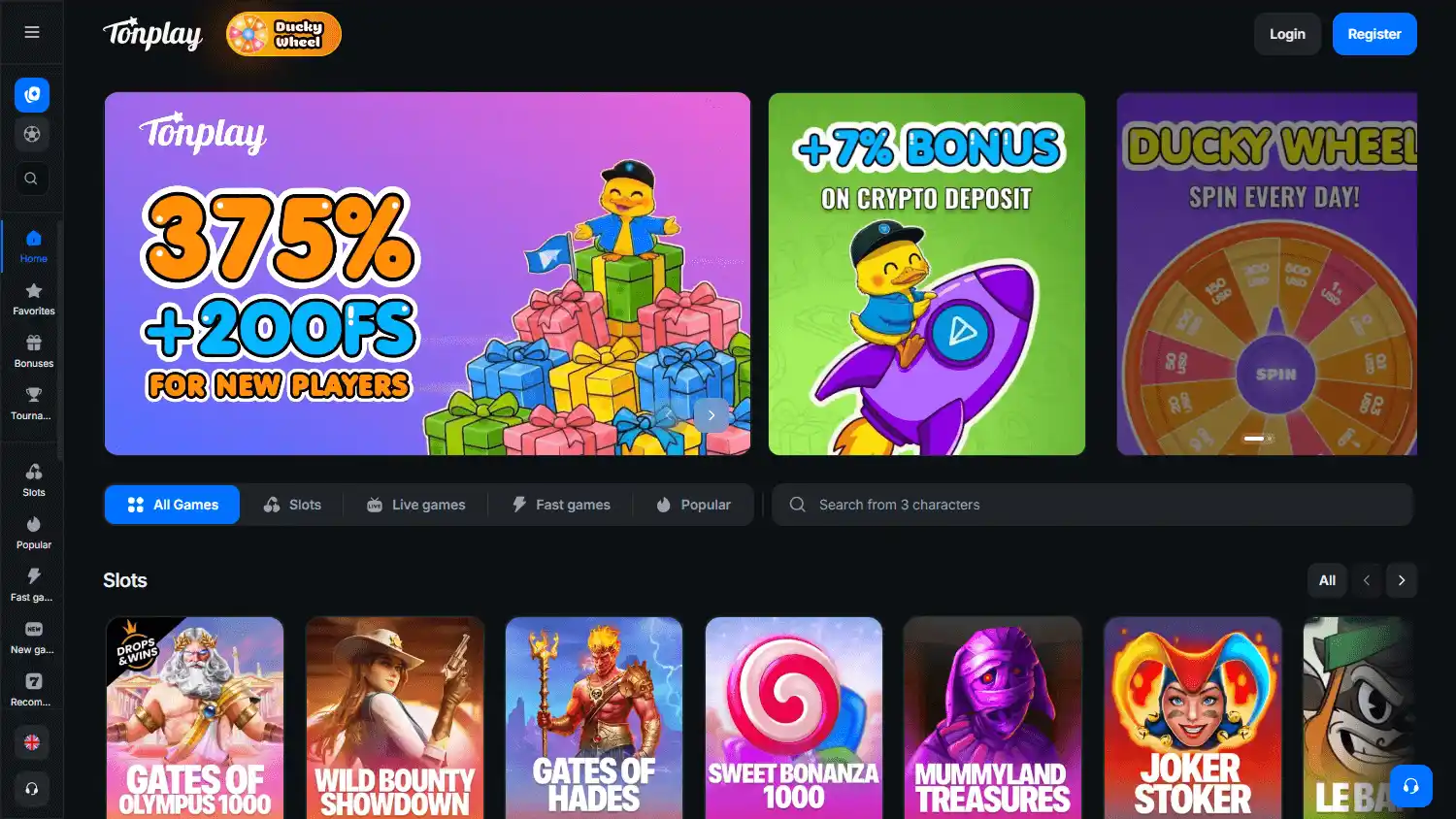 Tonplay Casino screenshot 1