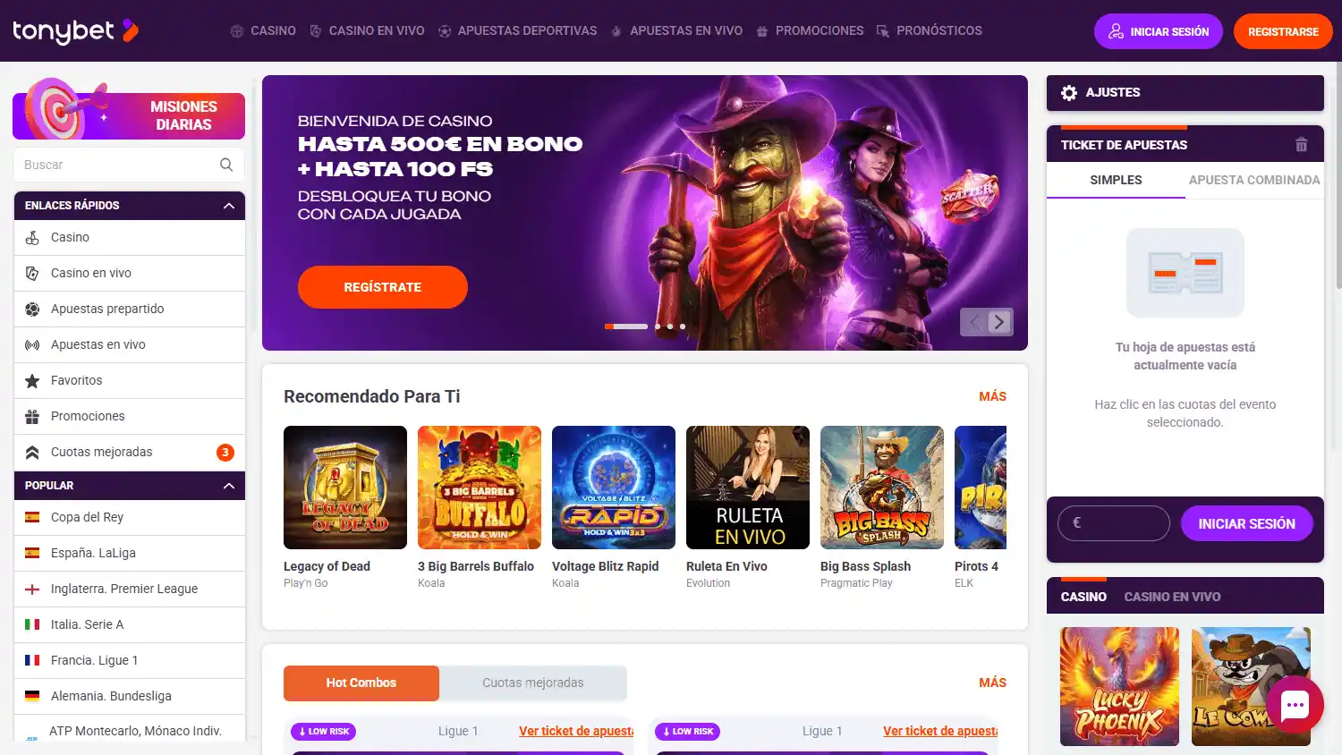 Tonybet Casino ES screenshot 1