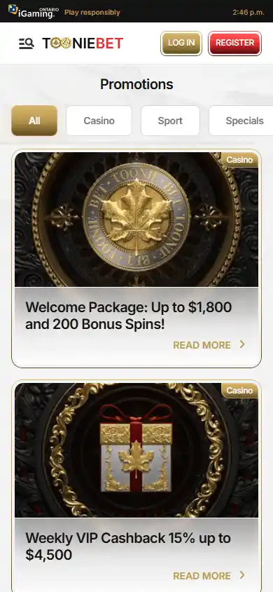 Tooniebet Casino screenshot 7