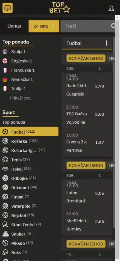 Top Bet Casino RS screenshot 1