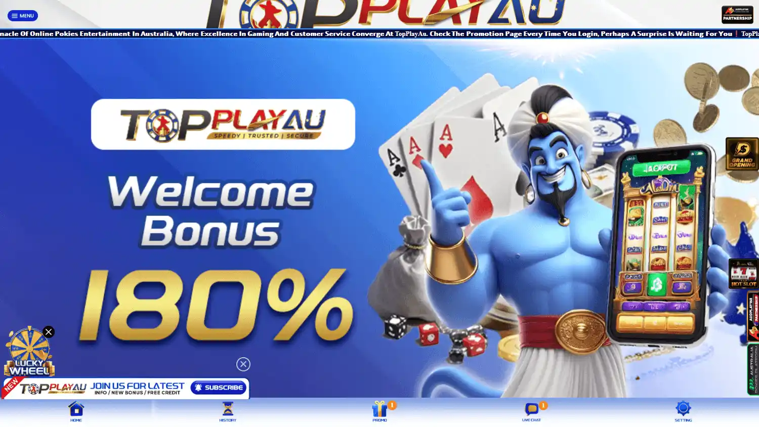 TopPlayAu Casino screenshot 1
