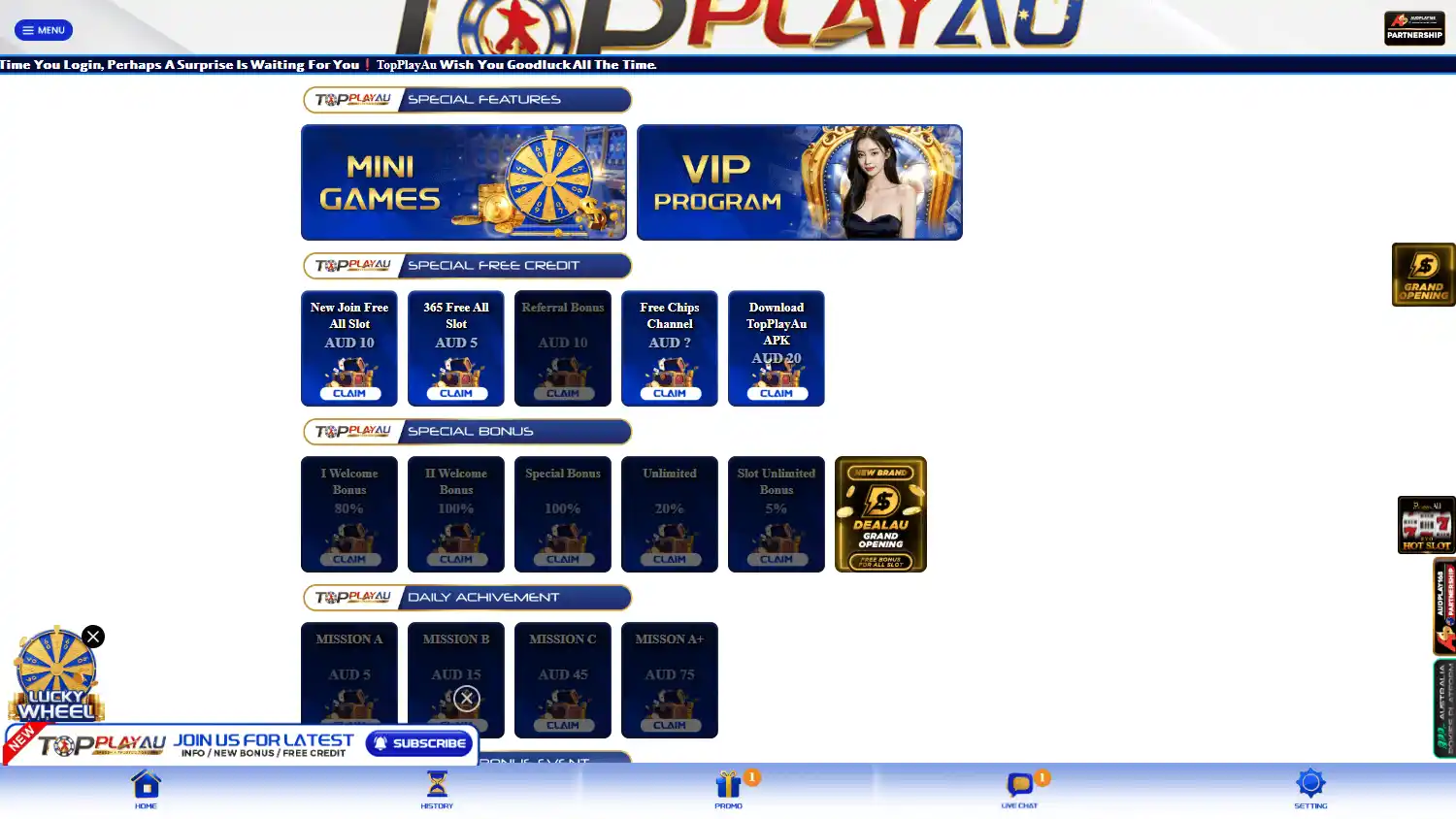 TopPlayAu Casino screenshot 2