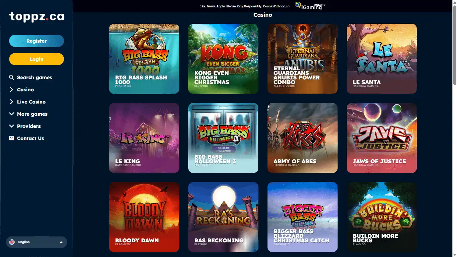 Toppz Casino screenshot 2