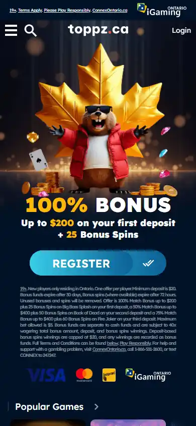 Toppz Casino screenshot 3