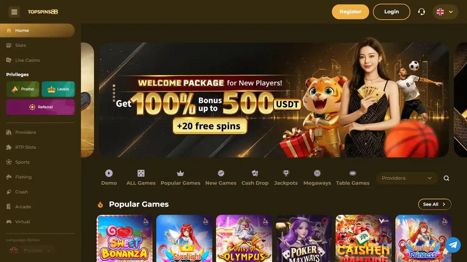 Topspins88 Casino screenshot 1