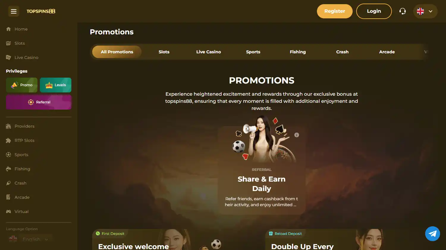 Topspins88 Casino screenshot 3