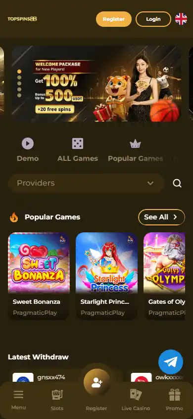 Topspins88 Casino screenshot 4