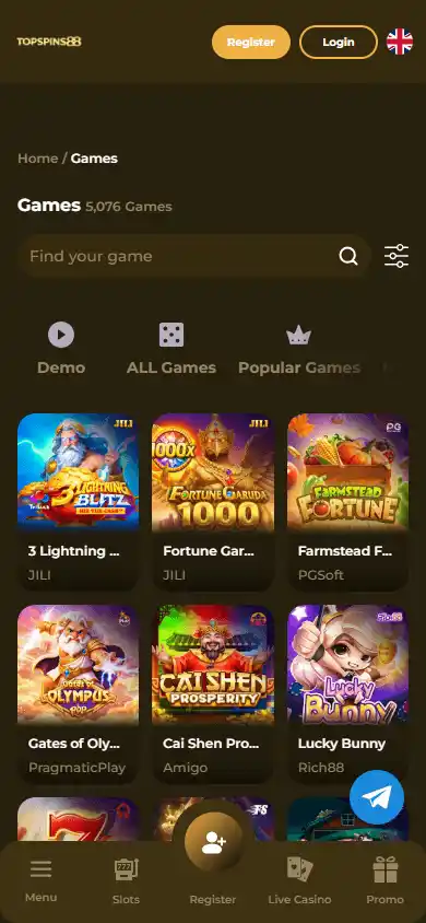 Topspins88 Casino screenshot 5