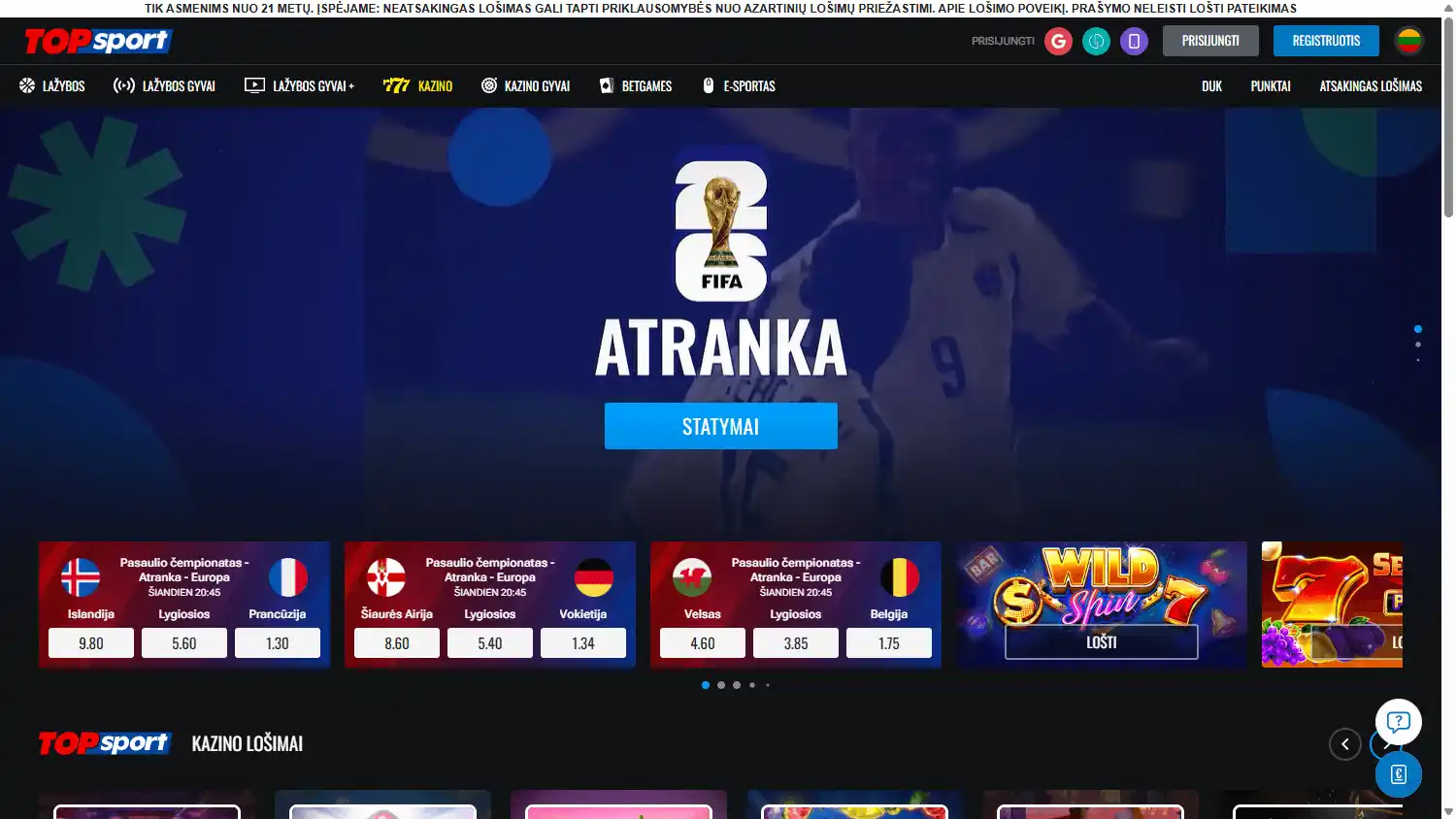 TOPsport Casino screenshot 1