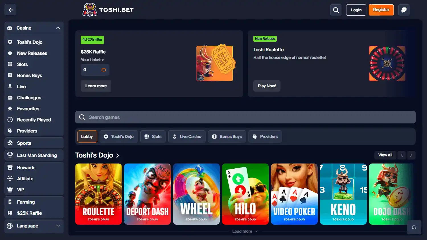 Toshi Bet Casino screenshot 2
