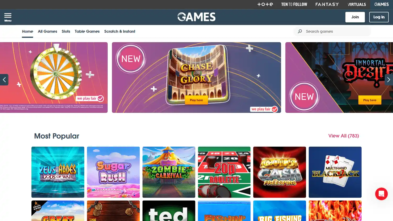 Tote Casino screenshot 2