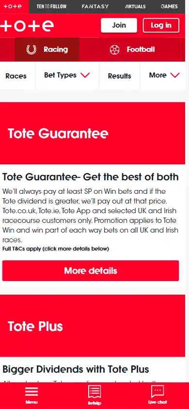 Tote Casino screenshot 6