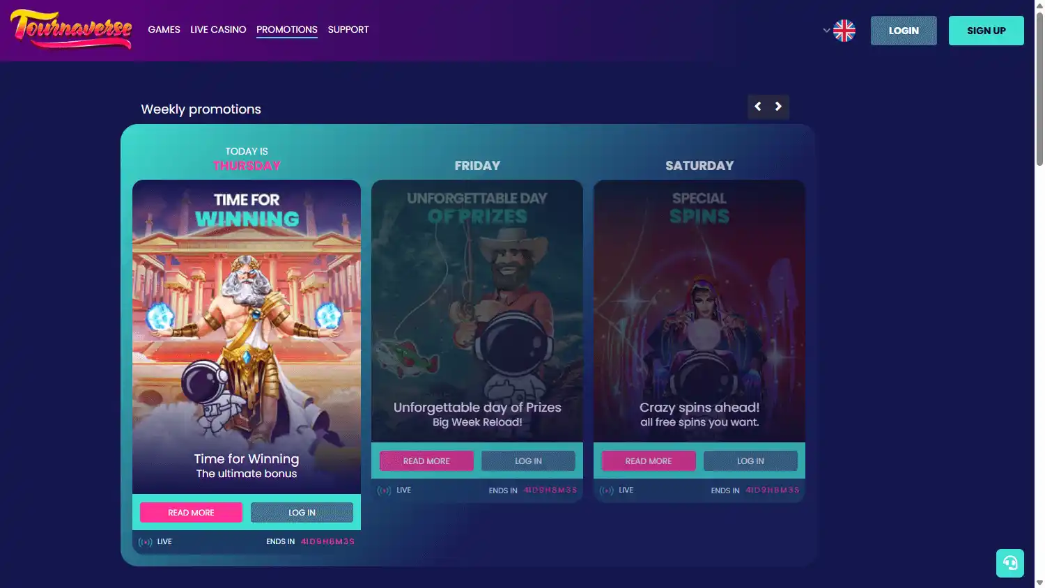 Tournaverse Casino screenshot 3