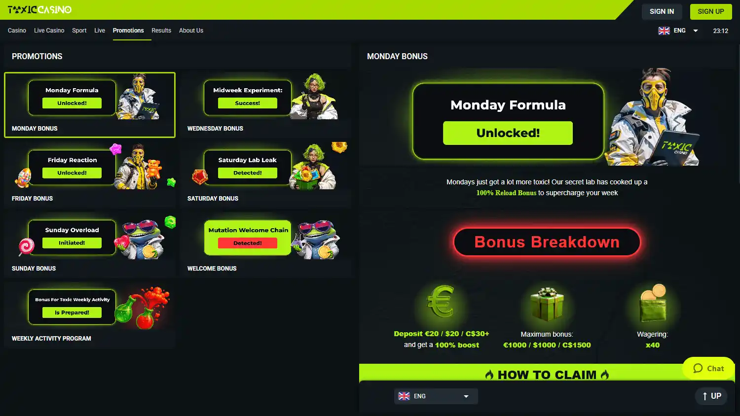 Toxi Casino screenshot 2