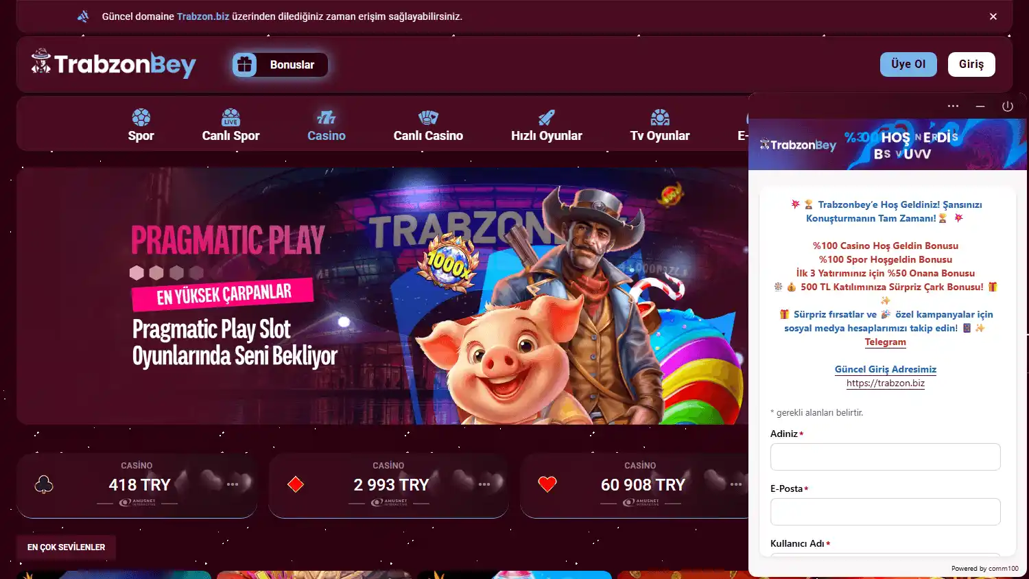 TrabzonBey Casino screenshot 2