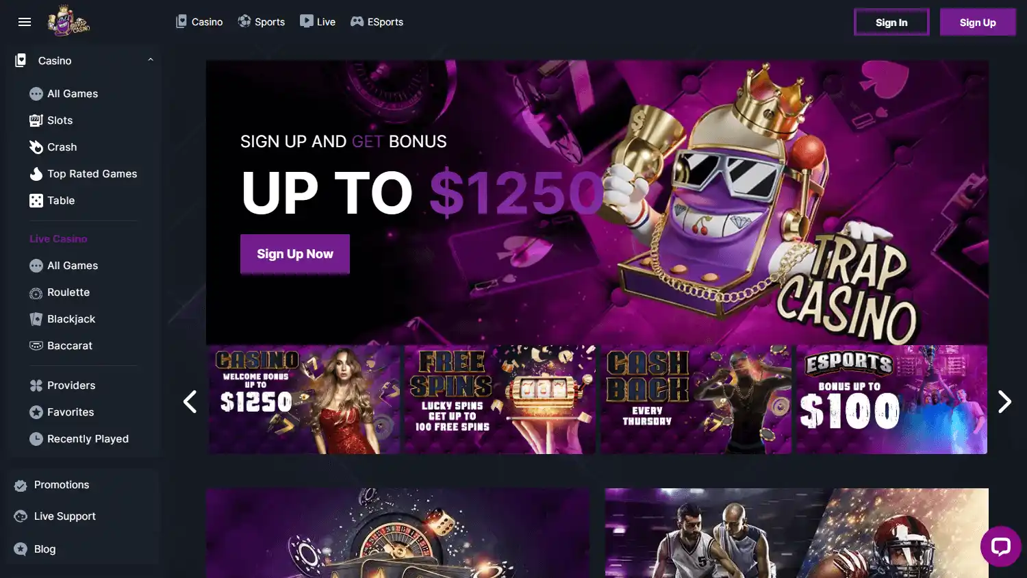 TrapCasino screenshot 1