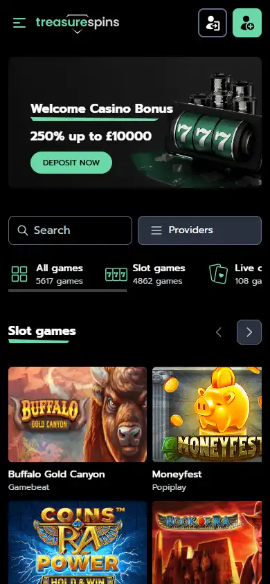 Treasure Spins Casino screenshot 4