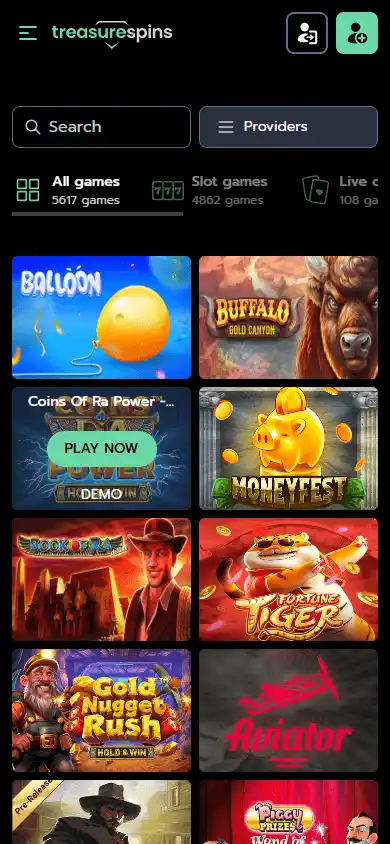 Treasure Spins Casino screenshot 5