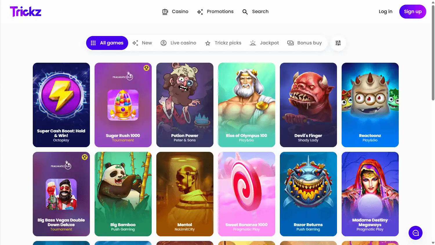 Trickz Casino screenshot 2