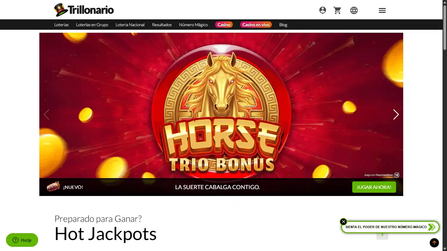 Trillonario Casino screenshot 1