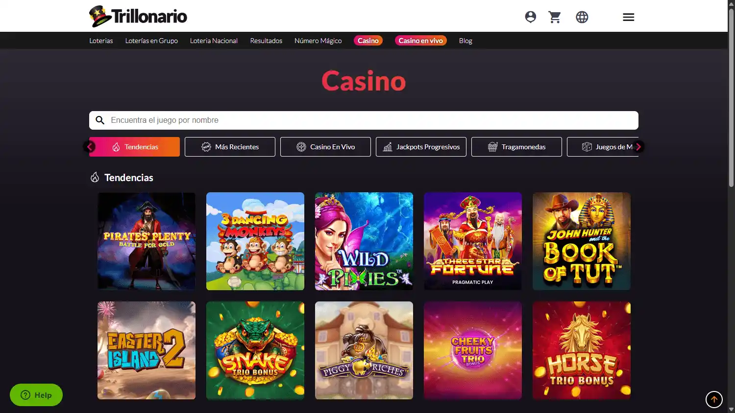 Trillonario Casino screenshot 2