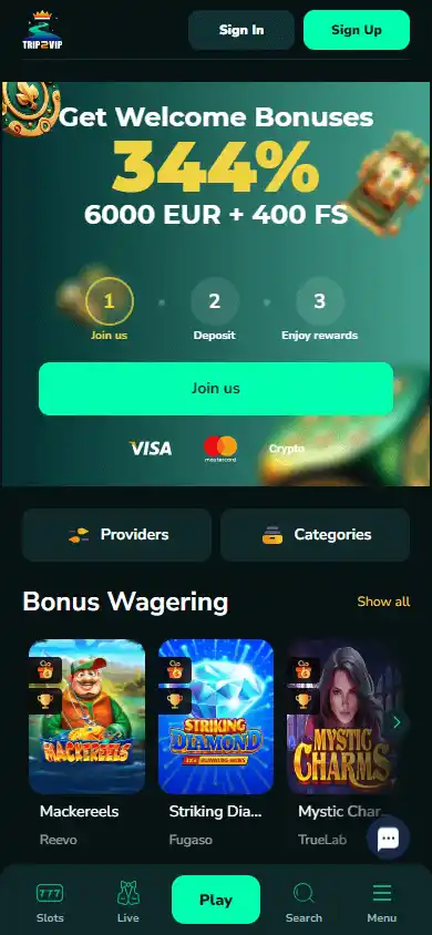 Trip2Vip Casino screenshot 4