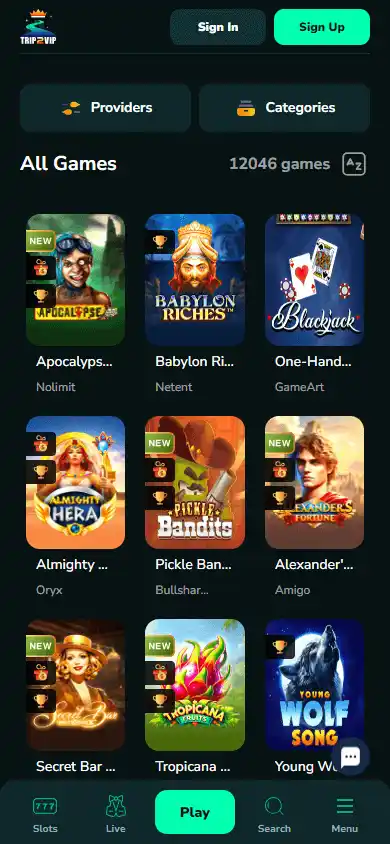 Trip2Vip Casino screenshot 5