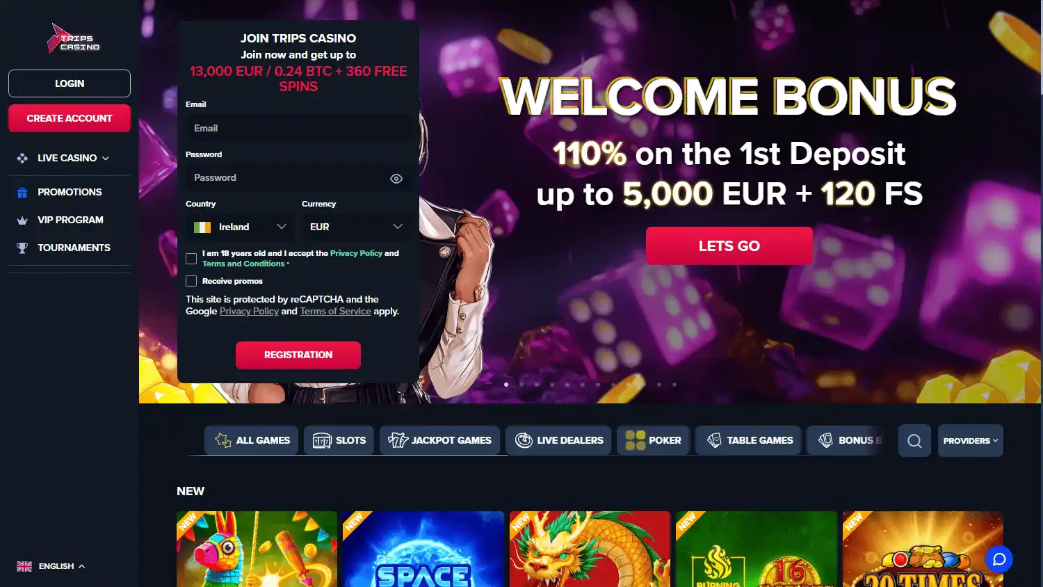 Trips Casino screenshot 1