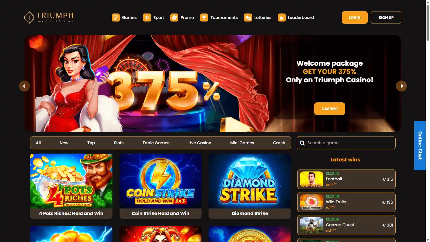 Triumph Casino screenshot 1