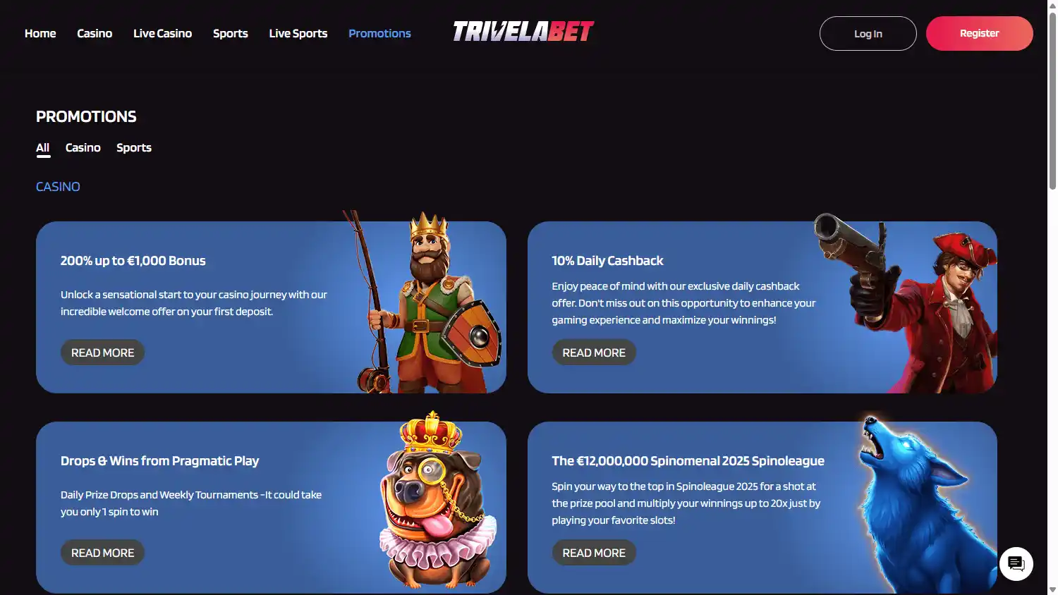 TrivelaBet Casino screenshot 3
