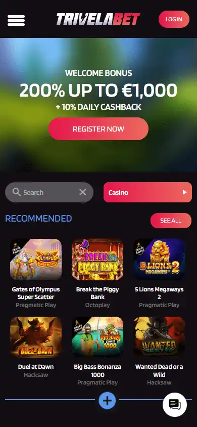 TrivelaBet Casino screenshot 4