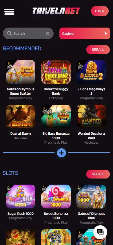 TrivelaBet Casino screenshot 5