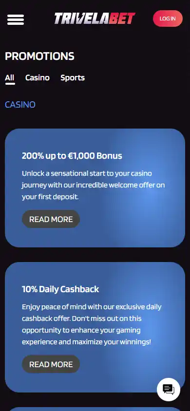 TrivelaBet Casino screenshot 6
