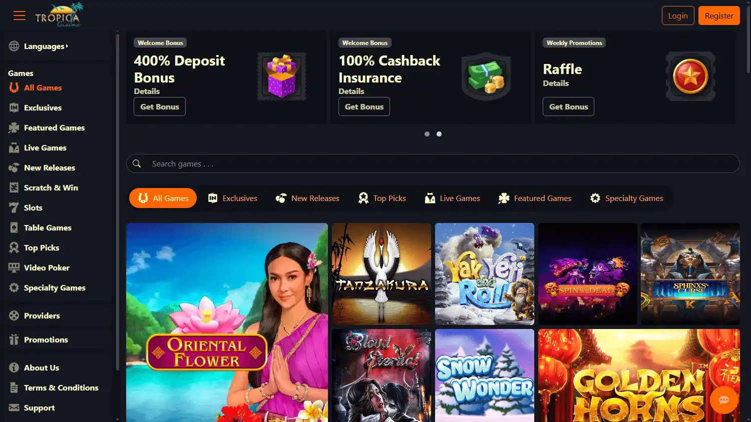 Tropica Casino screenshot 1